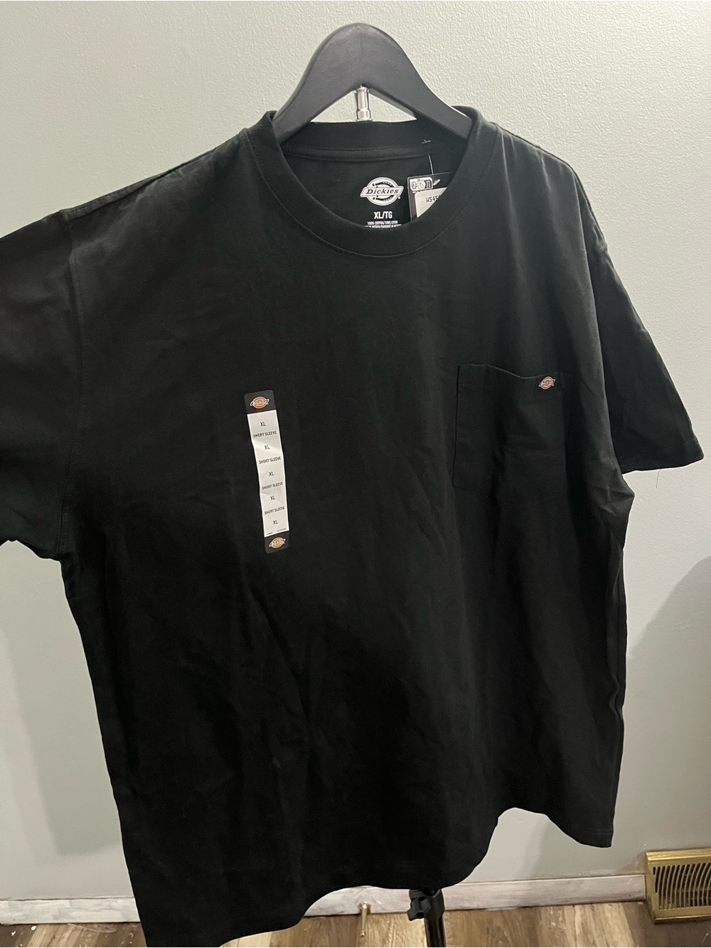 Dickies Black Short-Sleeve Pocket Tee with Logo Patch